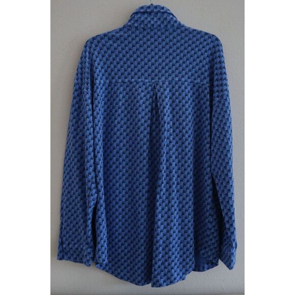 Monrow Women Sz S Blue L/S Button-Up Shirt & Jogger Pants Oversized 2-Pc Set - Picture 6 of 14